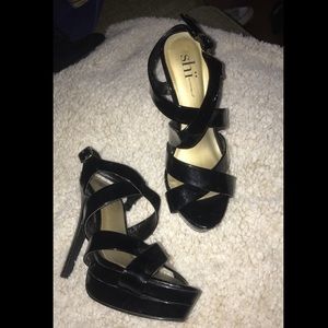 Shi by Journeys Black Strappy Heels